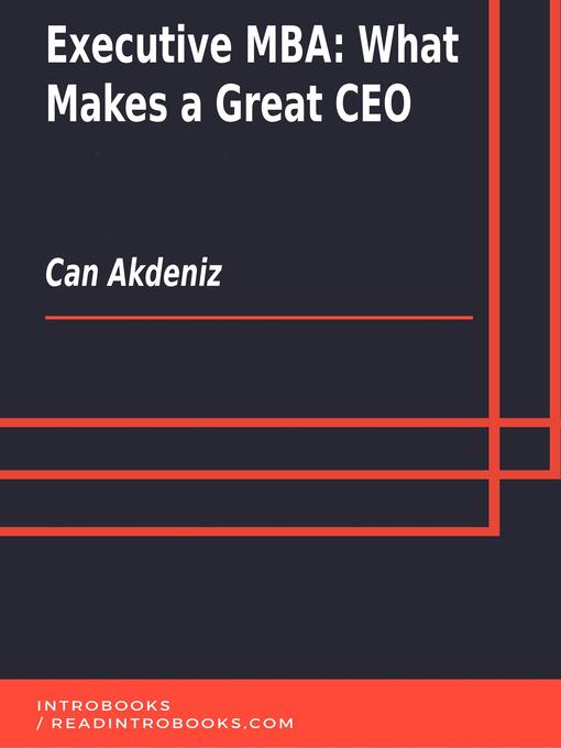 Title details for Executive MBA by Can Akdeniz - Wait list